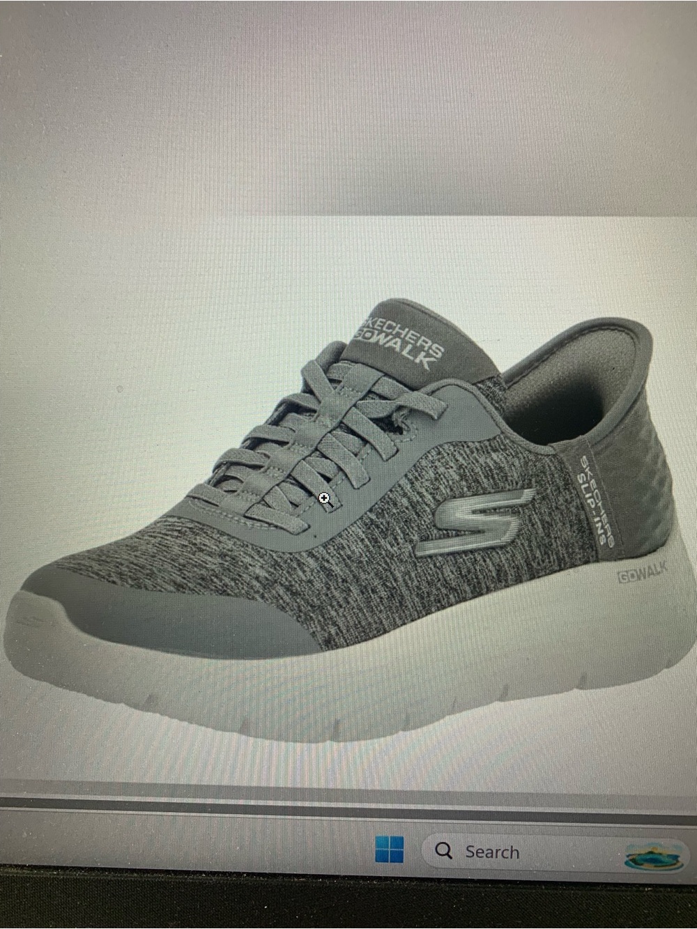 Skechers GOwalk Women's Light Gray Knit Slip-On Hands Free Walking Sneakers - Picture 8 of 10